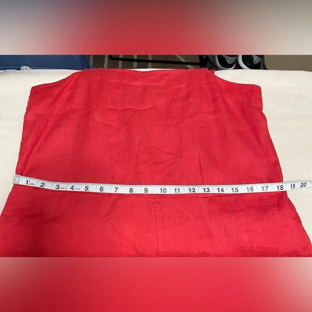 Everlane Red 100% Linen Jumper in Size 6.